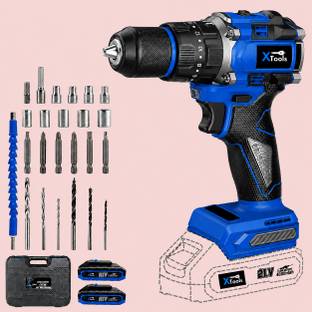 XTOOLS 2.0Ah Battery | Brushless Motor |Metal & Wood | Includes 2 Batteries & Charger FK-Impact Drill ...