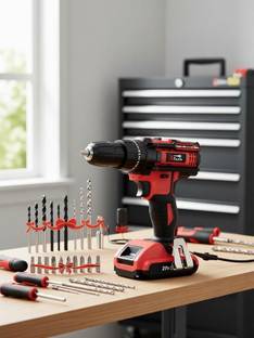 XTOOLS 21V CORDLESS DRILL WITH ACCESSORIES RED Cordless Drill