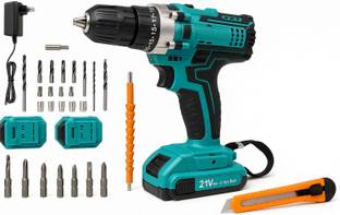XTOOLS Cordless Drill x2-21V Battery with 2x Speed & 24 Pcs Accessories & Drill Machine