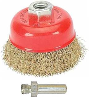 Kshivi 3 Inch Thread Wire Cup Brush For Removing Rust With Drill Attachment Power & Hand Tool Kit
