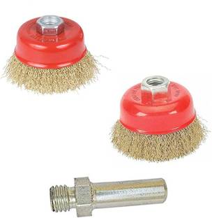 Kshivi 3 Inch Thread Wire Cup Brush For Removing Rust Paint With Drill Attachmen Power & Hand Tool Kit