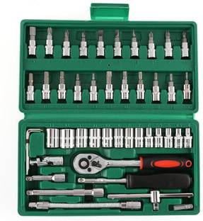 Nka 46 in 1 Pcs Tool Kit & Screwdriver and Socket Set Multi Purpose Combination Tool 5 A Five Pin Socket
