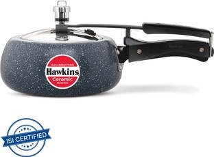 Hawkins Ceramic Nonstick, Granite Contura shaped (ICC20) 2 L Inner Lid Induction Bottom Pressure Cooker
