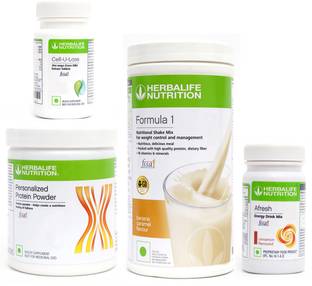 Herbalife Nutrition FORMULA1 BANANA500 G PROTIEN 200 AFRESH ENERGY DRINK CINNAMAN 50 G + CELL U LOSS Plant-Based Protein