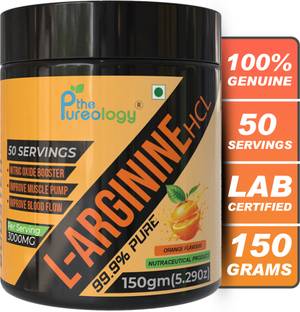 thepureology 99.9% Pure L-Arginine HCL 150 grams|Orange