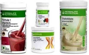 HERBALIFE FOrmula 1 shake Strawberry protein 200gm and shakemate afresh Tulshi Protein Shake