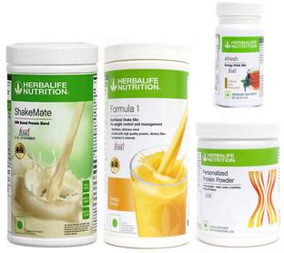 HERBALIFE FORMULA1 MANGO 500 PROTIEN 200 GAFRESHENERGYDRINK TULSI50 +SHAKEMATE 500 G Plant-Based Protein