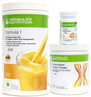 HERBALIFE Formula 1 Mango Protein 200gms Afresh Lemon Mix Shake Combo Plant-Based Protein