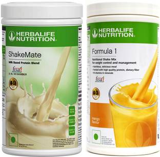 HERBALIFE Weight Gain Combo Pack New SHAKEMATE + Formula -1 MANGO flavor (1000 gm) Protein Shake