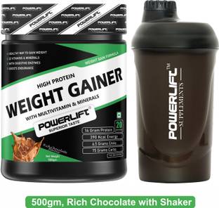 POWERLIFT Weight Gainer with Shaker, added Multivitamin & Minerals Weight Gainers/Mass Gainers