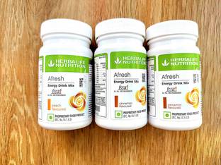 Herbalife Nutrition AFRESH ENERGY DRINK MIX-2 CINNAMON AND PEACH (PACK OF 3) Protein Shake