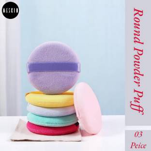 Meskin Dual-Use Round Makeup Sponge Puff for Women–Suitable for Wet and Dry Application