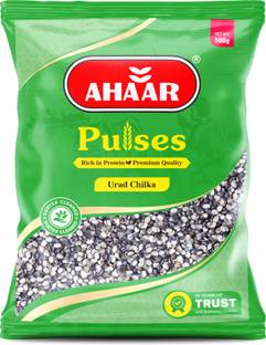 Ahaar Organic Black, White Urad Dal (Split/Chilka) (Pulses / Split Black Gram with Skin)