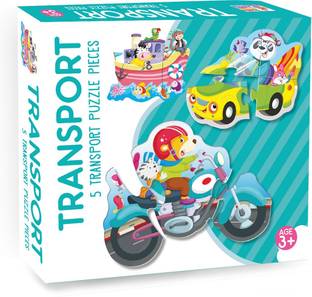 HELLO FRIEND Transport Puzzle Boxes for Beginners Children's Jigsaw Puzzle for 4+ Year Old (Multicolour, Size 460 X 370 mm)