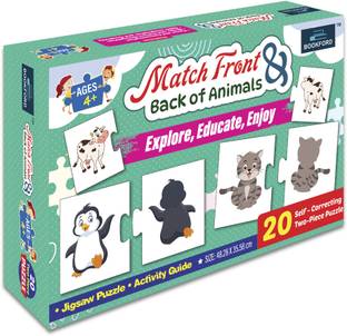 BOOKFORD Match Front & Back Of Animals Card Puzzle Game & Fun and Learning