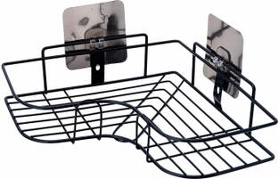 ROSTY GI Self-Adhesive Corner Wall Shelves for Bathroom Organizer/ Storage/ Rack Stainless Steel Wall Shelf
