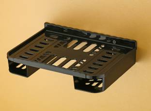 Taido Set Top Box Stand with Double Remote Holder Steel Wall Shelf