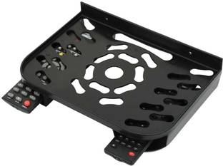VNS Set Top Box Stand with Double Remote Holder | Plastic Wall Shelf for Living Room Plastic Wall Shelf