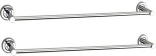 APERSON Steel 24inch Wall Mounted Solid Towel Rod (Pack of 2) Steel Wall Shelf