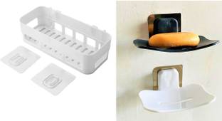 Qrex Home Kitchen Bathroom Accessories Wall Mounted Self Plastic Toothbrush Holder