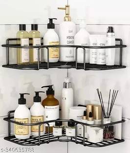 AQUAVIBE BATHROOM BLACK L CORNER Stainless Steel Wall Shelf