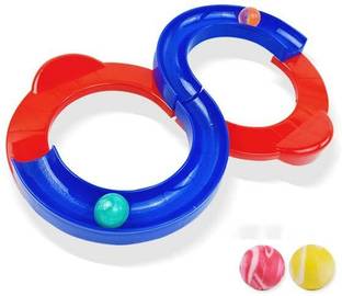 Synlark 8 Shape Infinite Loop Interaction Creative Track Toy Game with 3 bouncing ball Frisbie & Boomerang
