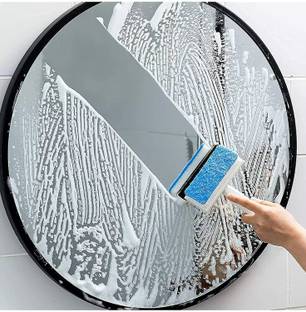 HBD SALES 2 in 1 Double-Sided Wiper Cleaning Brush for Glass, Mirror, Tiles Clean (1 pc) Sponge Wet and Dry Brush