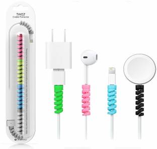 JDCELL Lightning Charger Spring Cable Protector Cable Saver - 8 Pieces (2 Sets of 4) Cable Protector