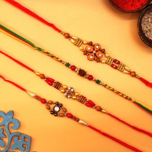 Home Delight Designer 4 Rakhi set 2 Assorted Rakhi  Set