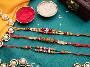 Home Delight Designer 3 Rakhi set 2 Assorted Rakhi  Set