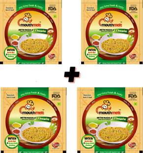 MouthMelt by VITALMORAL Methi Masala Soft Thepla (Ready to Eat,Rosted, Not Fried) (with Garlic & Jinger) Each Packet Contain 200G (4 Packets) 800 g