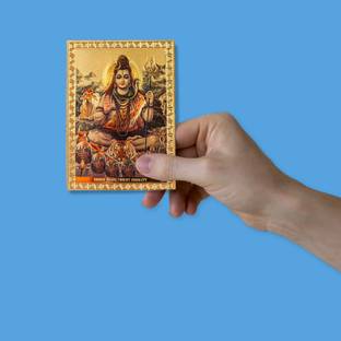 HAWAI Lord Shiv Sankar Mahadev Adhesive Pocket Size Sticker Photo (3.5X2.5 in) Religious Frame