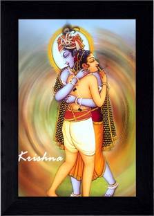 NLINKPRINTS Shree Krishna with sudama Wall Picture Painting For Home, Office Religious Frame