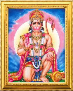 NDFRAME Hanuman ji /Bajrangbali photo frame Laminated (9.5x11.5inches) Religious Frame