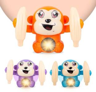 Xcillince Toys Dancing Rolling Monkey Musical Toy For Kids(Multicolour)_A34