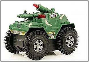 Just Akura Tumbling Military Tank Toy with Flash Light (Multicolor, Pack of: 1)_Q36