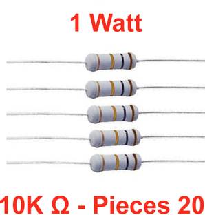 ELPH 20 pieces of 10K Ohm_1WATT Resistance Fixed Resistor