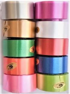 Kuber Selection 1 Inch Plastic Pack of 10 Pcs Curling Ribbon 10 Mtr Each Multicolor PP (Polypropylene) Ribbon