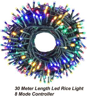 Olae 150 LEDs 30 m Multicolor Flickering, Steady Bulb Rice Lights