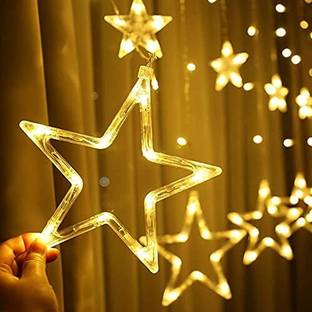 FITUP ™ 6 Big Star 6 Small Star Light with 8 Flashing Modes 12 Stars Warm Decorations Candle