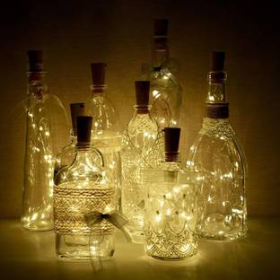 dripping colors 20 LEDs 1.98 m Yellow Steady Bottle Rice Lights