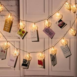 HumBiG ™ 14 Heart Led Clip String Lights for Photo Hanging - Perfect Candle