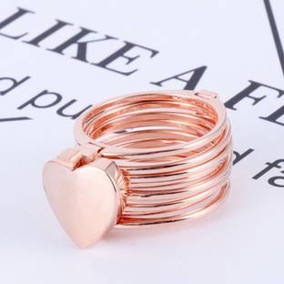 Vembley Golden Adjustable Friendship and Loved Ones Cuddle Hug Ring For Women And Girls Stainless Steel Ring Set