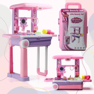 333MART Beauty Set Trolley for Kids with 25 Pieces Make Up Set (Beauty Set Trolley)
