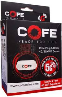 COFE CF-5G707WF SIM Based 5G WIFI Support All SIM Supports All DVR, CCTVs, Speed Amn 4G Router 2.4 GHz 450 Mbps Wifi Speed Single Band Internal Antenna MiFi (Sim Based)