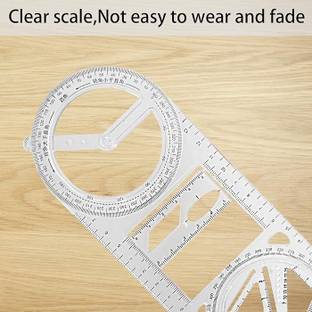 QBLYN Multifunctional Geometric Ruler Multifunctional Student Math Ruler Ruler
