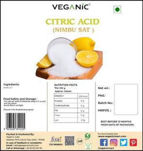 Veganic Citric Acid | Nimbu Sat | Lemon Salt (Premium), 200 g