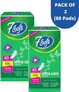 7soft Ultra Cottony Soft XXL Pack 2 Of 80 Sanitary Napkins Pads Sanitary Pad