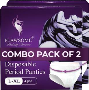 FLAWSOME Period Pants Full 360-Degree Protection | Highly Absorbent Core | Pack of 8 Sanitary Pad