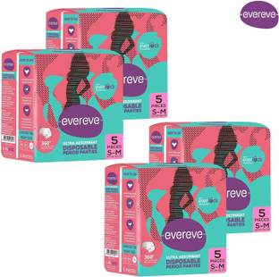 EverEve Ultra Absorbent, Heavy Flow Disposable Period Panties (5 Panties in Each Packet) Sanitary Pad
